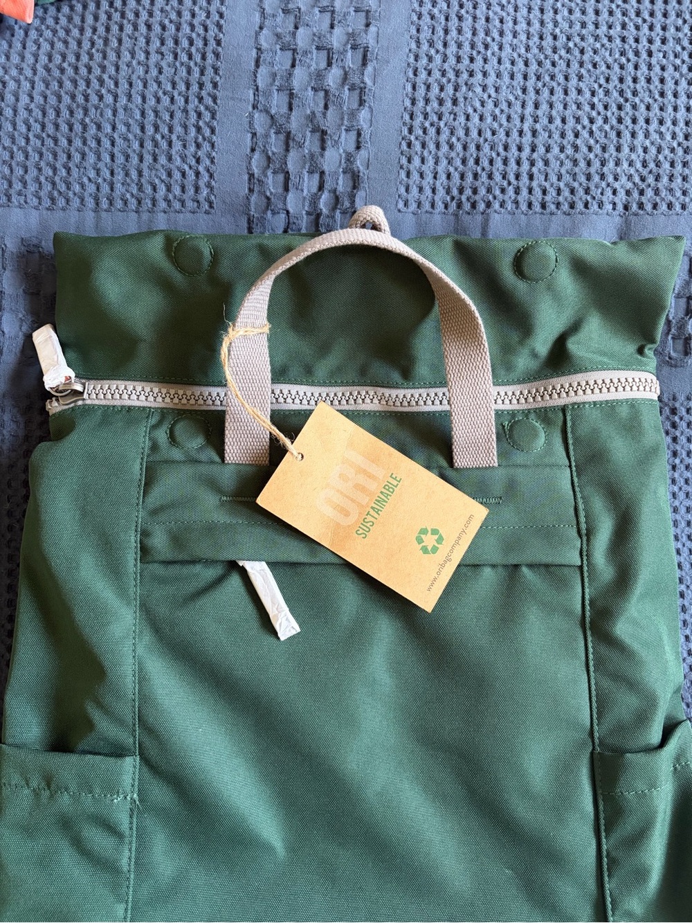 Teal Tote-Style Men's Backpack - Picture 10 of 11
